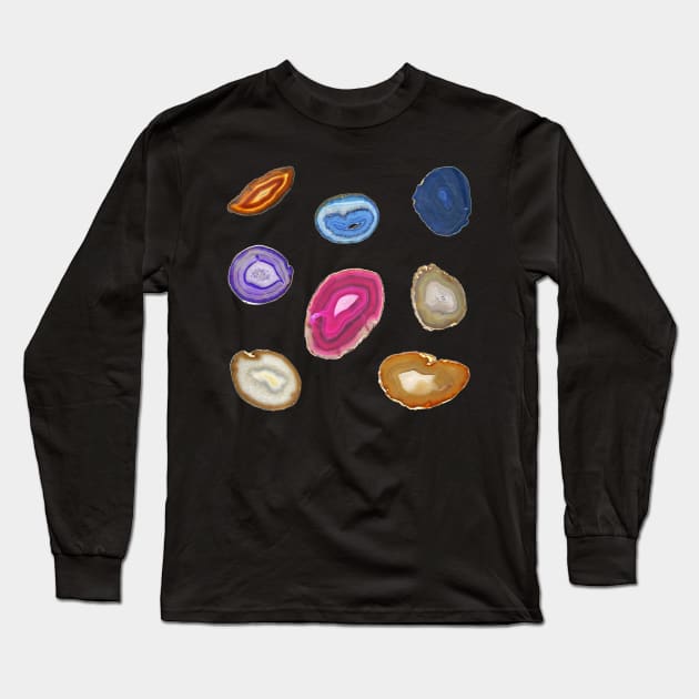 Agate Slices Sticker and Magnet Pack Long Sleeve T-Shirt by dottielamb